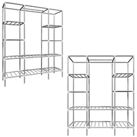 Eyepower Breiter XXL Kleiderschrank Metall Regal Kleiderstange 178x148x44,5cm Faltschrank
