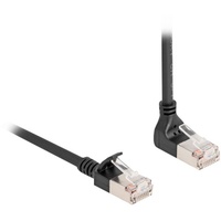 DeLock RJ-45 Netzwerkkabel Cat.6A S/FTP Slim 90° oben gewinkelt