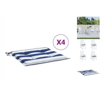 VidaXL Gartenstuhl-Kissen 4 Stk. Blau & Weiß Gestreift 50x50x4cm