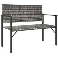 VidaXL Gartenbank 2-Sitzer Grau Poly Rattan