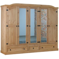 VCM Mexico Kleiderschrank 5 türig mit 3 Spiegeltüren, 2