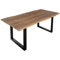 Möbelliebling Esstisch Baumkante massiv Akazie stone 200 x 100