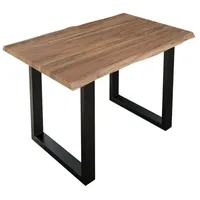 Möbelliebling Esstisch Baumkante massiv Akazie stone 140 x 80