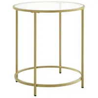 VASAGLE Beistelltisch Glas gold 50,0 x 50,0 x 55,0