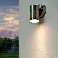 Licht-Erlebnisse Außen Wandleuchte Edelstahl GU10 H:11,5cm ALASKA IP44