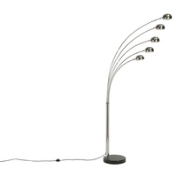 Riess-Ambiente Invicta Five Lights 205cm Chrom mit Marmorfuß Schwarz