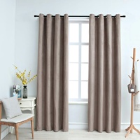 VidaXL Verdunkelungsvorhang Ösen 140 x 175 cm taupe 2