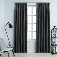 VidaXL Verdunkelungsvorhänge mit Haken 2 Stk. Samt Anthrazit 140x245cm