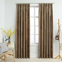 VidaXL Verdunkelungsvorhänge mit Haken 2 Stk. Samt Beige 140x175cm
