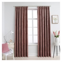 VidaXL Verdunkelungsvorhänge Haken 2 Stk. Samt Antik-Rosa 140x175cm