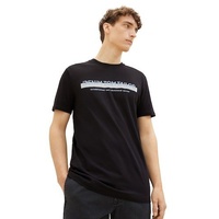 Tom Tailor Denim T-Shirt mit Logofrontprint schwarz