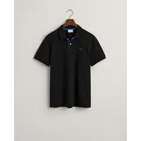 GANT Kontrast Piqué, Poloshirt - Blau,Schwarz - S