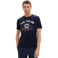 Tom Tailor T-Shirt mit großem Logofrontprint, blau
