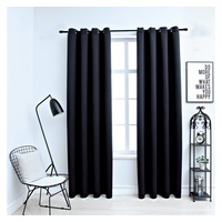 VidaXL Verdunkelungsvorhang Ösen 140 x 225 cm schwarz 2