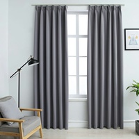 VidaXL Verdunkelungsvorhänge mit Haken 2 Stk. Grau 140x225cm