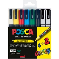 Uni-Ball POSCA PC-3M Acrylstift farbsortiert 0,9 - 1,3 mm,