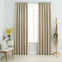 VidaXL Verdunkelungsvorhänge mit Haken 2 Stk. Beige 140x175cm
