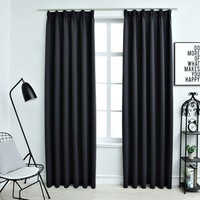 VidaXL Verdunkelungsvorhänge mit Haken 2 Stk. Schwarz 140x175cm