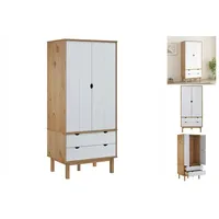 VidaXL Kleiderschrank OTTA Braun&Weiß 76,5x53x172 cm Massivholz Kiefer