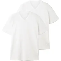 Tom Tailor 1037738 Kurzarm-T-Shirt Mit V-ausschnitt 2 Einheiten White
