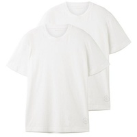 Tom Tailor 1037738 Kurzarm-T-Shirt Mit V-ausschnitt 2 Einheiten White