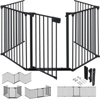 Kesser KESSER® Kaminschutzgitter mit Tür Metall Ofenschutzgitter Laufgitter Laufstall