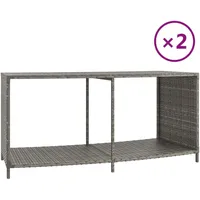 VidaXL Outdoor-Rgale 2 Stk. Grau Poly Rattan