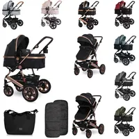Lorelli Kinderwagen Lora Gummiräder Tragetasche Sportsitz Fußabdeckung schwarz gold
