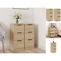 VidaXL Sideboards 2 Stk. Sonoma-Eiche 30x30x70 cm Holzwerkstoff