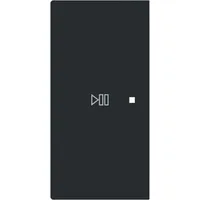 Busch-Jaeger Wippe 2-fach links Symbol Play/Pause, schwarz matt,