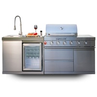 Goriller Goriller® Silverback S1 Outdoor-Küche, Gasgrill mit Kühlschrank-Waschbecken -