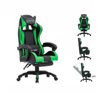 VidaXL Gaming-Stuhl mit Fußstütze Grün und Schwarz Kunstleder