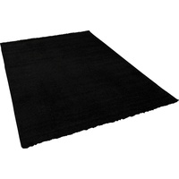 Pergamon Hochflor Langflor Teppich Aloha Schwarz, 200x200cm