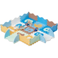 Relaxdays Puzzlematte mit Zahlen, 34-TLG. Spielmatte mit Rand, schadstofffrei,