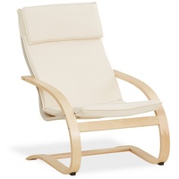 Homestyle4u Relaxsessel Beige, 66x93x61 cm, Wohnzimmer, Sessel, Relaxsessel