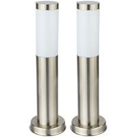 GLOBO 2er Set Design Steh Edelstahl Lampe weiß Beleuchtung