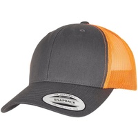 Flexfit Retro Trucker 2-Tone Cap, Charcoal/neon orange one Size
