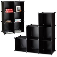 Relaxdays Bücherregal 110 x 35 x 110 cm Schwarz