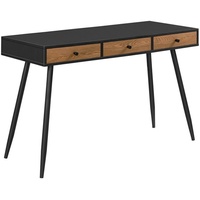 [en.casa] Schreibtisch Tumba 115x48x75cm Schwarz/Dunkler Holzton
