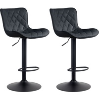 CLP 2er Set Barhocker Emma schwarz/Kunstleder