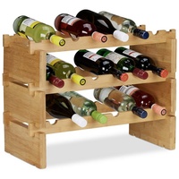 Relaxdays Weinregal 60 x 45 x 28,5 cm Hellbraun