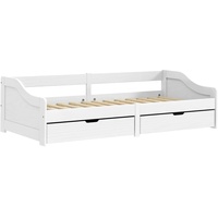 VidaXL Tagesbett mit 2 Schubladen IRUN Weiß 90x200cm Massivholz