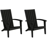 VidaXL Adirondack-Gartenstühle 2 Stk. Schwarz Polypropylen