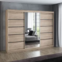 Mebloland Schwebetürenschrank, 3-türig Schrank 200 cm mit 4 Schubladen,