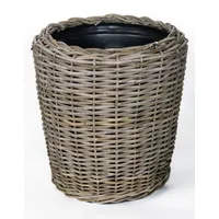 Van der Leeden DRYPOT® Rattan Pflanzkübel Grau Ø 50