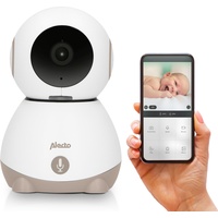 Alecto SMARTBABY10BE - WLAN-Babyphone mit Kamera, Weiß/Taupe - Weiß/Taupe