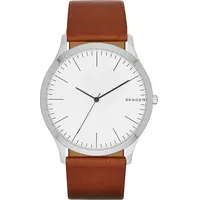 Skagen Herrenuhr Jorn, Dreizeiger Uhrwerk, 41mm Silbernes Edelstahlgehäuse mit