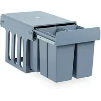 Relaxdays Einbaumülleimer 4x8 l Grau