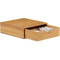 Relaxdays Relaxdays, Schubladenbox Bambus, Schubladen Organizer, natürliche Optik, Tischorganizer