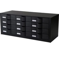Paperflow Schubladenbox 9H444L1.01, A4, 12 Fächer, schwarz